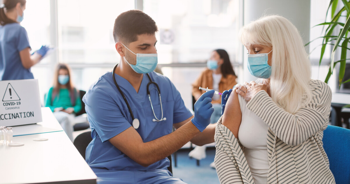 Healthcare worker giving a vaccination